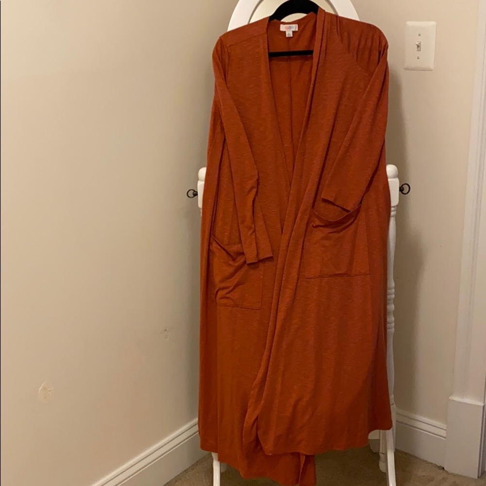 Beautiful burnt orange large LLR Sarah cardigan